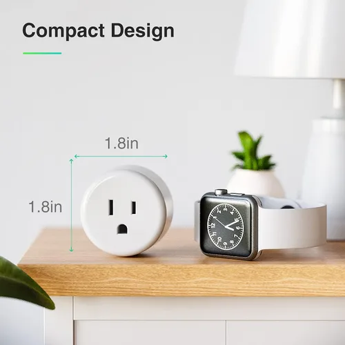 Vista 3 de Enchufe inteligente, enchufe de salida WiFi compatible con Alexa Google Home, no requiere concentrador, enchufe de protección contra sobretensiones