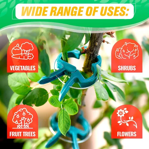 Vista 5 de 60 clips para plantas, 2 tamaños, para plantas de jardín, para tomate, plantas trepadoras, plantas colgantes, para vides, suministros de jardinería
