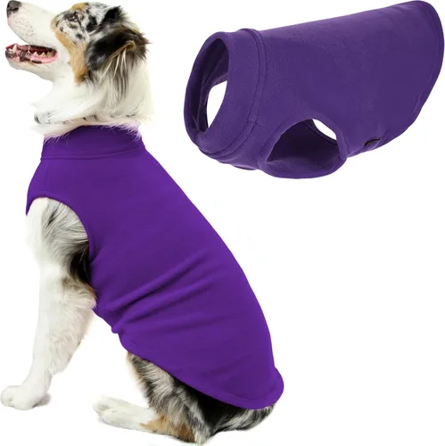 Vista 24 de Gooby - Chaleco de Vellón Elástico, Chaleco de Vellón Tipo Pullover Chaqueta Suéter para Perros, Azul Argyle, Extra Pequeño