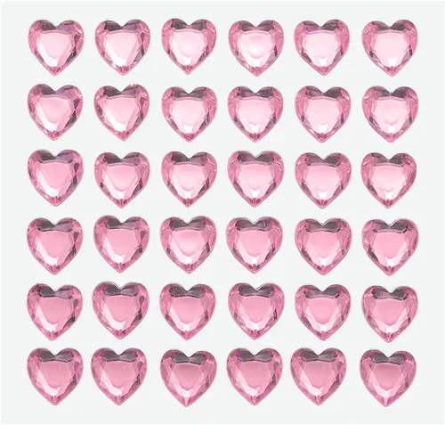 Vista 14 de MECCANIXITY 144 calcomanías autoadhesivas de diamantes de imitación de corazón de 0.394 pulgadas para maquillaje de San Valentín, artes y Azul