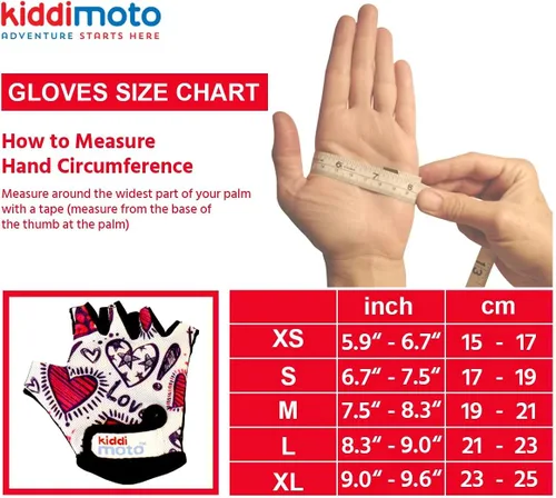 Vista 5 de Kiddimoto Kids Cycling Gloves Anti-Slip Kids Bike Gloves for Boys and Girls Fingerless Kids Mountain Bike Gloves for BMX, MTB Riding, Gymnastics