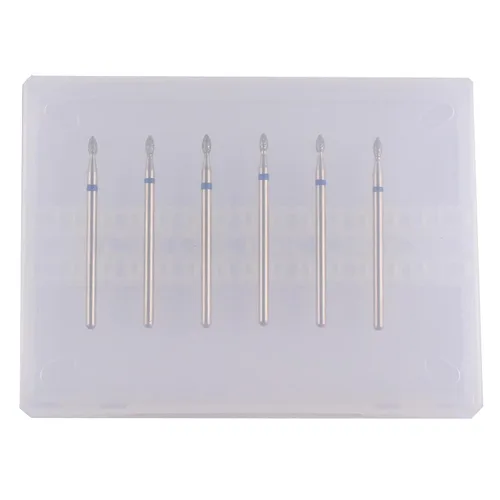 Vista 4 de 6 brocas de cutícula de llama pequeñas, brocas de uñas de diamante profesional para preparación de uñas, herramienta eléctrica de uñas de 3/32