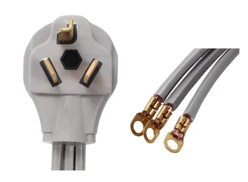 Vista 2 de 10-30 10-30P 10 pies 3 clavijas Cable de secadora 10 AWG 120V/240V 30 Amp Cable secador