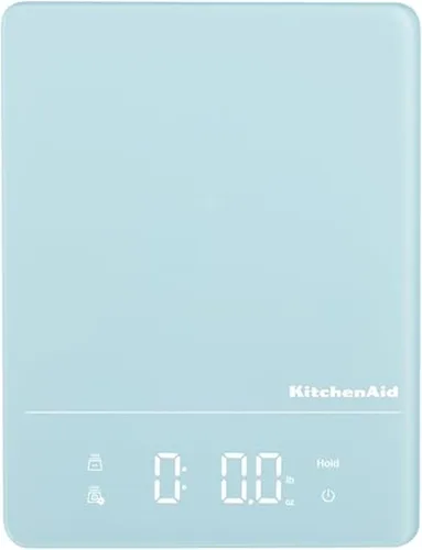 Vista 10 de KitchenAid KQ913 - Báscula digital impermeable (IPx7) para cocina y alimentos, lectura LED, capacidad máxima de 11 libras, color blanco