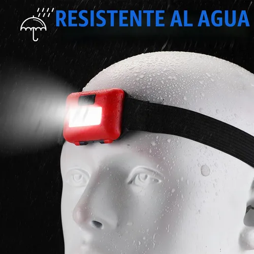 Vista 5 de Paquete de 48 unidades de linterna de cabeza LED, linterna de cabeza brillante impermeable, faro de cabeza de inundación Cob, luz de cabeza a granel