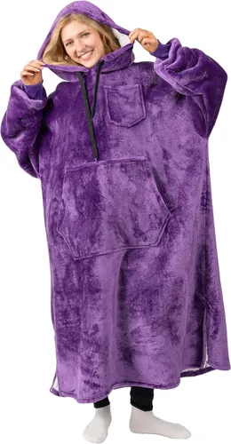 Vista 15 de PAVILIA Manta con Capucha para Mujeres, Manta Sherpa Usable para Hombres, Sudadera Cálida de Gran Tamaño, Manta con Capucha y Suéter, Negro