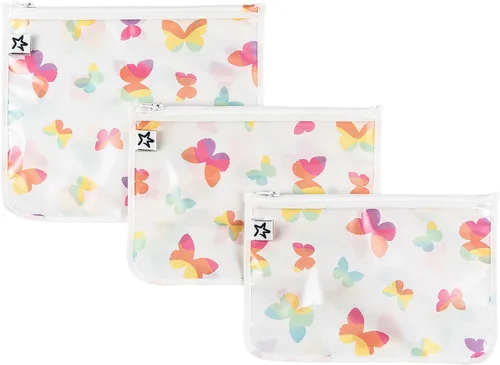Vista 14 de Tiny Twinkle Bolsas organizadoras de pañales, paquete de 3 bolsas organizadoras de viaje transparentes a prueba de desorden y bolsa de aseo aprobada