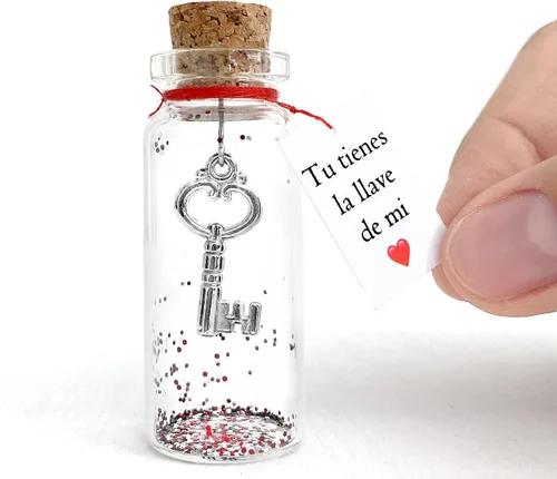 Vista 9 de Kseniya Revta Mensaje romántico en una botella para regalar a tu novio o novia - Tarro de los deseos con una tarjeta para tu esposo o esposa