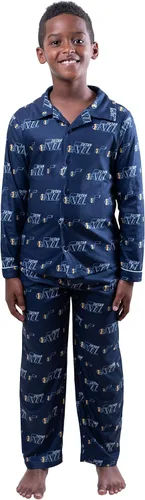 Vista 28 de Ultra Game Conjunto de pijama juvenil oficial de la NBA de 2 piezas súper suaves con botones