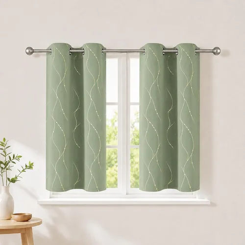 Vista 47 de BUHUA - Paneles de cortina opacas para sala de estar, cortinas con aislamiento térmico, cortinas de ventana para dormitorio, 72 pulgadas de largo