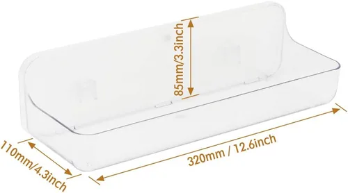 Vista 6 de Organizador de plástico para montaje en pared, organizador de caja de almacenamiento adhesiva transparente, sin perforaciones, colgar
