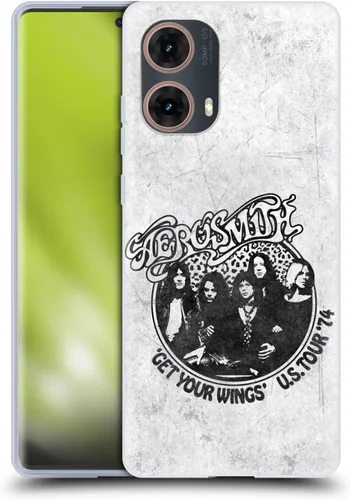 Vista 17 de Head Case Designs Officially Licensed Aerosmith 1987 Permanent Vacation Black and White Gel Case [Military Grade Protection] Compatible with Moto E7