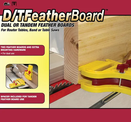 Vista 3 de Milescraft 1407 D/TFeatherBoard - Tablas de canto biselado duales o en tándem para mesas de rebajadora o sierras de cinta o de mesa, amarillo