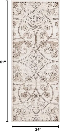 Vista 2 de Unique Loom Rushmore Collection - Alfombra de área Washington (2 pies x 5 pies 1 pulgada, beige oscuro/beige)