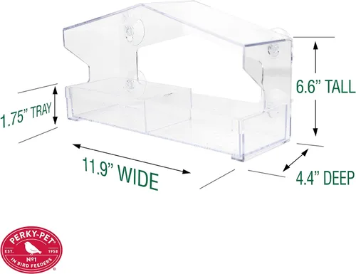 Vista 9 de Perky-Pet 347 Comedero transparente para pájaros con ventosas fuertes, capacidad de semillas de 1 libra