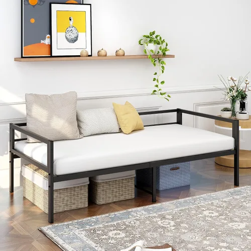 Vista 4 de HOMERECOMMEND Marco de sofá cama de metal resistente listones de metal para sofá cama, plataforma de colchón, no necesita somier, base de colchón