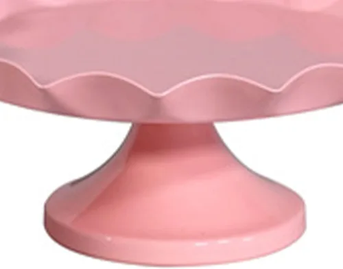 Vista 8 de Soporte de hierro para tartas, bandeja decorativa para cupcakes, bandeja de fruta de postre para baby shower, boda, fiesta de cumpleaños (rosa) (M)