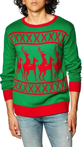 Vista 2 de Forum Novelties - suéter de navidad, para adultos, XL, VerdeRojo