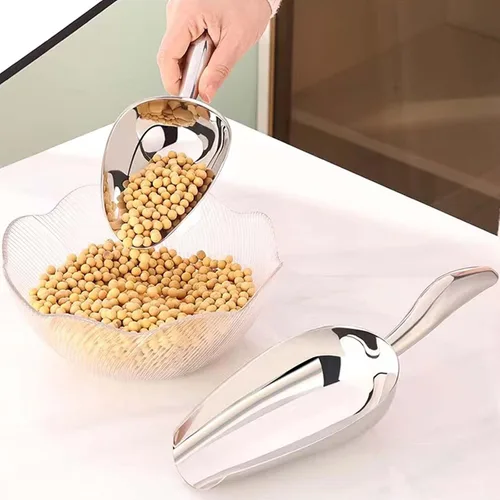 Vista 3 de Cuchara de hielo de acero inoxidable, mini cuchara para congelador, resistente, apta para lavavajillas, 5 onzas