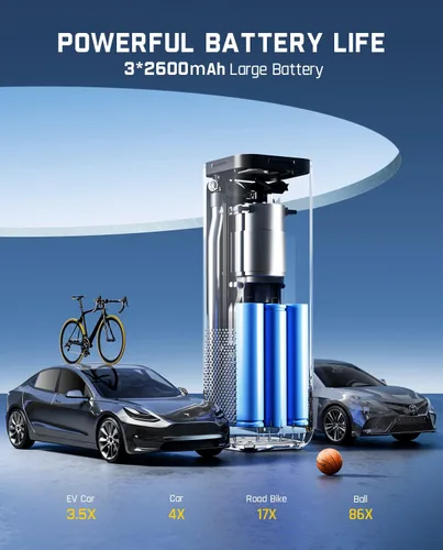 Vista 3 de Fanttik Inflador de neumáticos X8 APEX EV y adaptador de coche de carga rápida de doble puerto de 65 W