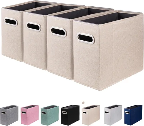 Vista 13 de Paquete de 2 organizadores de archivos tamaño carta, organizador de carpetas de archivos, caja de almacenamiento de tela, organizador de papel