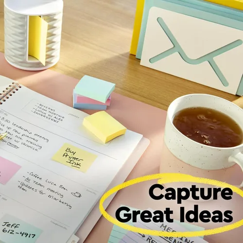 Vista 5 de Post-it Notes Super Sticky Multipack (6-3x3 y 3-4x6), amarillo