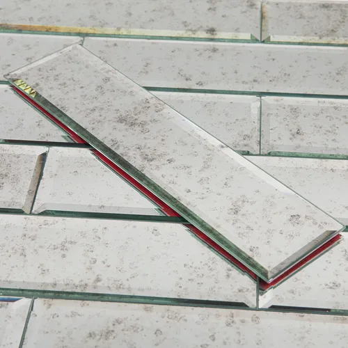 Vista 13 de Azulejo de Espejo de Vidrio Biselado Antiguo Despegar y Pegar de 3 x 3 Pulgadas para Salpicadero de Cocina y Pared de Baño (32 Piezas)