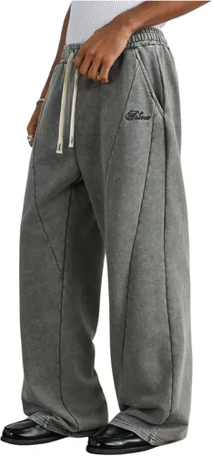 Vista 19 de SOLY HUX Pantalones deportivos holgados Y2k con cordón para hombre Gris oscuro