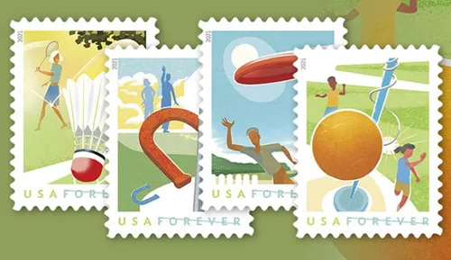 Vista 2 de Backyard Games - Hoja de 16 sellos postales Forever