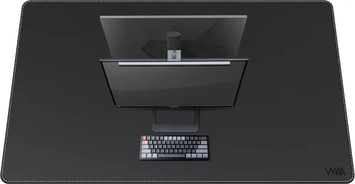 Vista 19 de Vyaaa 63" x 24" PU Leather Desk Mat, Black Large Mouse Pad Extra Large Office Desk Mat, Non-Slip Desk Blotter, Laptop Desk Pad, Waterproof Desk