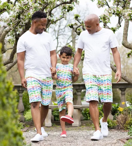 Vista 2 de Burt's Bees Baby Baby Girls' Mens Family Jammies, Matching Holiday, Organic Cotton Pjs Pajama Set, Rainbow, XX-Large