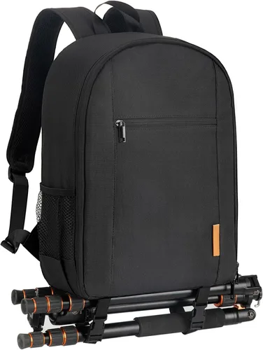 Vista 10 de TARION Mochila para cámara pequeña – Estuche profesional para fotografía DSLR con compartimento para laptop de 13 pulgadas y cubierta impermeable