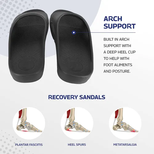 Vista 2 de Pure Stride Sandalias terapéuticas, sandalias ortopédicas para fascitis plantar, metatarsiano y espolones de talón, para aliviar el dolor y soporte