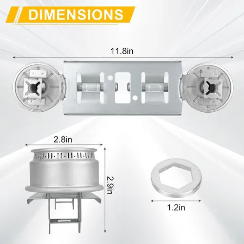 Vista 2 de Kit de quemador doble WB16K10026 WB29K17 Ensamble de quemador doble para estufa a gas Compatible con General Electric Hotpoint Reemplaza el quemador