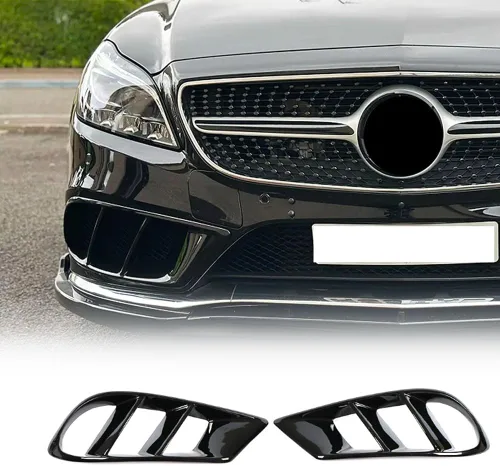 Vista 5 de Cubierta de parrilla para lámpara antiniebla para Mercedes Benz CLS Clase CLS350 CLS400 CLS550 Sport Sedan 2015-2018 salida de fábrica de fibra