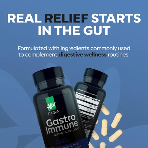 Vista 6 de Daiwa GastroImmune - Suplemento de salud intestinal e inmunidad - Fórmula a base de proteínas sin OMG para el bienestar digestivo - 60 cápsulas