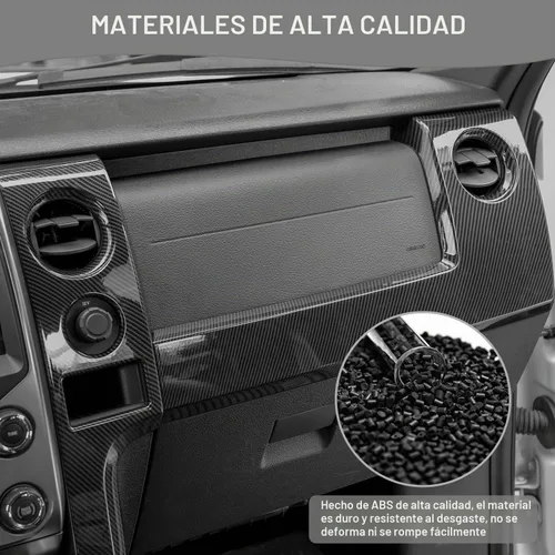 Vista 3 de para F150 Kit de Ajuste Interior de Fibra de Carbono, Ajuste de Cubierta de Panel de Tablero y Ajuste de Cubierta de Bisel del Interruptor de Faros