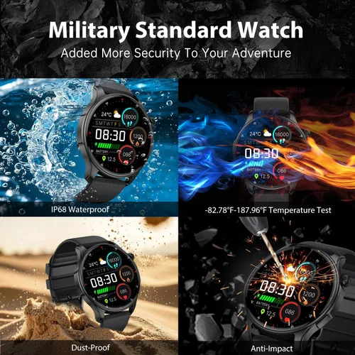 Vista 8 de Reloj inteligente para hombres y mujeres Fitness: impermeable, responder, hacer llamada, digital, relojes para hombres, correr, seguimiento