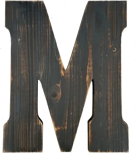 Vista 27 de Arte de pared con letras grandes para sala de estar, baño, dormitorio y decoración del hogar, letras rústicas de casa de campo para apellidos