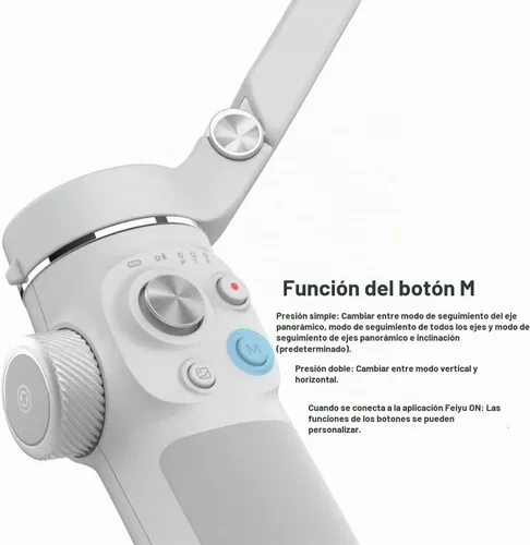 Vista 5 de FeiyuTech VB4 Kit de 3 ejes Smartphone Gimbal – Barra de extensión integrada de 8.5 pulgadas, seguimiento facial AI y luz de relleno, funda
