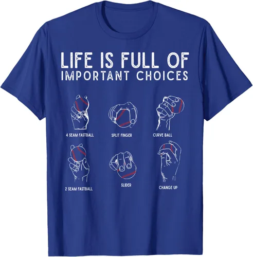 Vista 27 de Tipos de béisbol Pitches Life Choices Jugador Camiseta