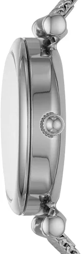Vista 2 de Fossil Carlie Mini - Reloj casual de cuarzo de acero inoxidable y piel para mujer