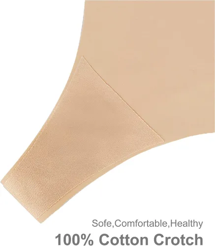 Vista 4 de SHARICCA Ropa interior invisible sin costuras para mujer, tanga, suave, paquete múltiple