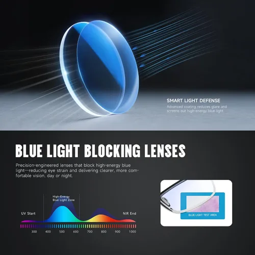 Vista 4 de Reading Glasses for Men, Spring Hinge Readers with Blue Light Blocking