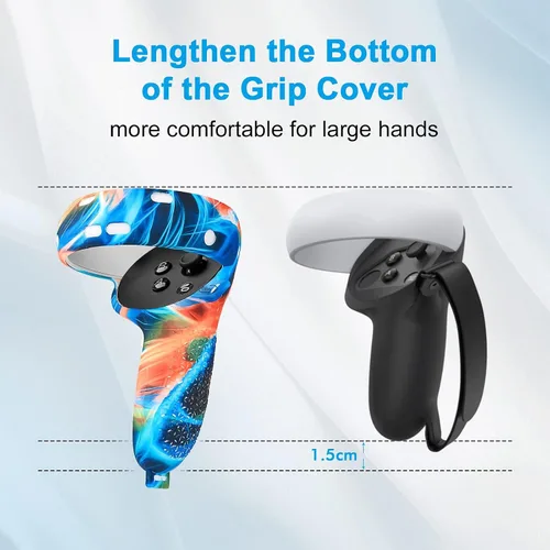 Vista 15 de Relohas Accessories for Oculus Quest 2, VR Accessory Set for Meta Quest 2, Include Controller Grip Leather Cover, VR Shell Cover, Face Cover, The