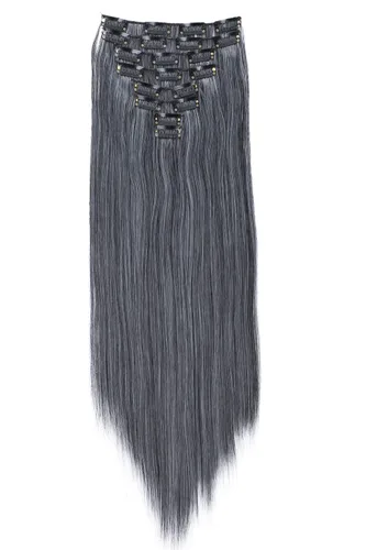 Vista 13 de CAISHA XXL - Juego de 8 extensiones de cabello con clip de 24 pulgadas, extensiones de cabello lacio rojo burdeos CES10