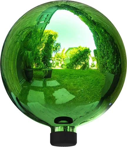 Vista 14 de Alpine Corporation Globo mirador de cristal para interiores y exteriores de 10 pulgadas — Decoración festiva de jardín y patio — Azul