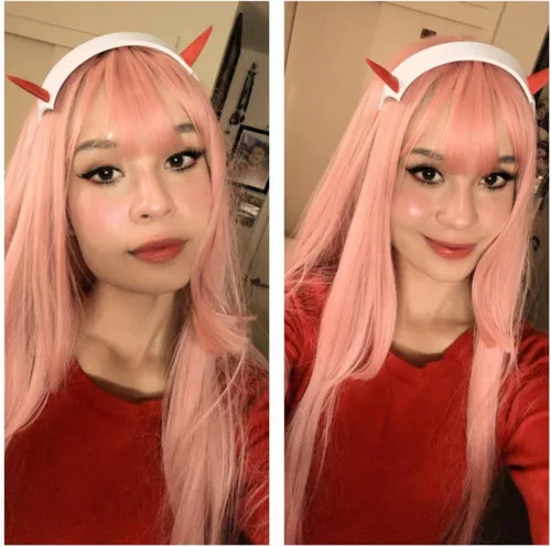 Vista 5 de C-ZOFEK Diadema de cuernos de diablo rojo para cosplay, accesorios de anime (diadema)