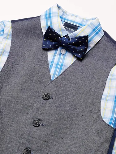 Vista 3 de Nautica Boys' 4-Piece Set with Dress Shirt, Bowtie, Vest and Pants