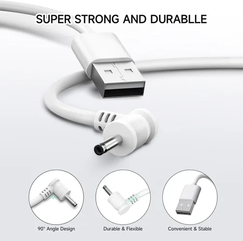 Vista 6 de OLAIKE Paquete de 2 cables de carga de 16 pies para batería Ring Stick Up Cam/Plug-in y Ring Spotlight Cam Battery, adaptador de corriente